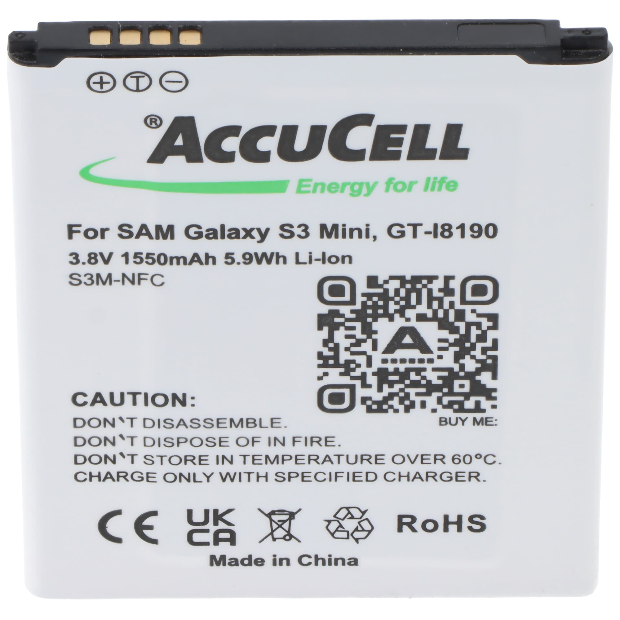 Batterie pour téléphone portable Samsung Galaxy S III Mini, GT-I8190, EB-L1M7FLU avec NFC