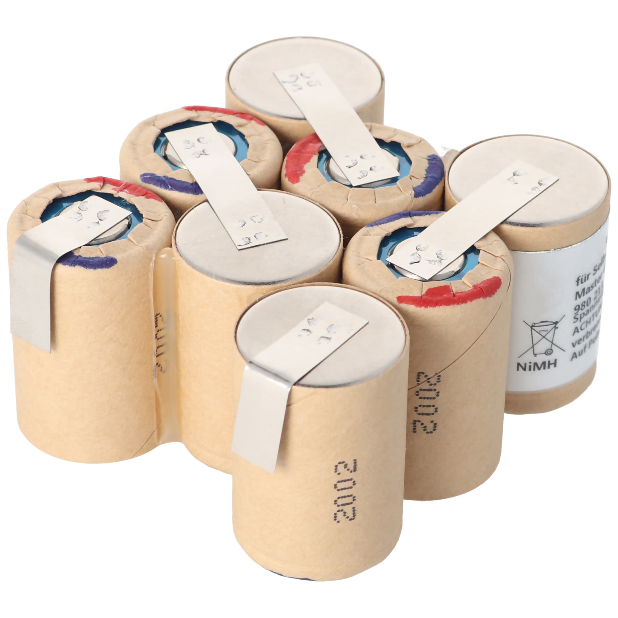 Batterie rechargeable pour la batterie rechargeable Würth Master SD 9.6 0700 980 213 NiMH 2.0Ah, dimensions 68x62x34mm